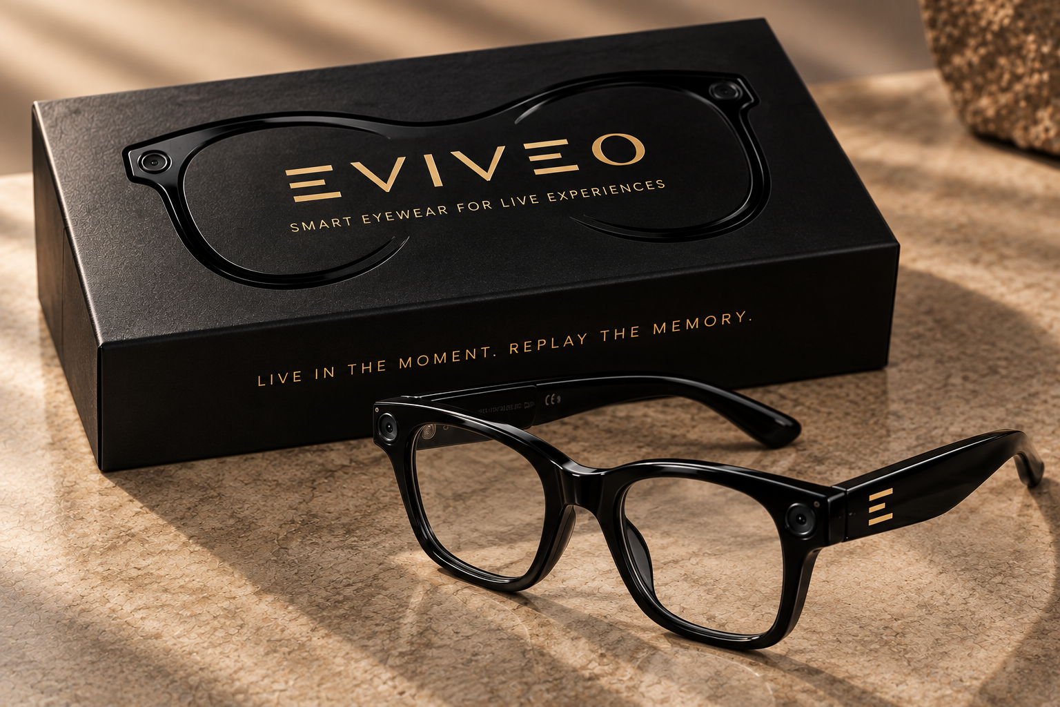 Eviveo smart glasses with luxury packaging